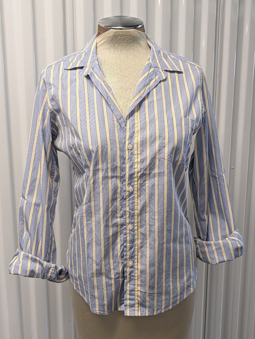 FRANK & EILEEN tailored barry striped button down shirt S